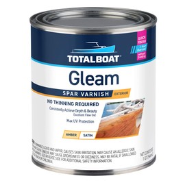 TotalBoat Gleam Marine Spar Varnish, Gloss and Satin Polyurethane Finish for Wood, Boats and Outdoor Furniture (Satin Low-Sheen Quart)