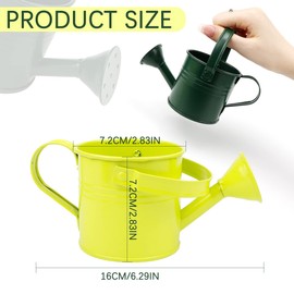 2Pcs Mini Sprinkler Bucket Kids Gardening Water Pot Metal Watering Can for Outdoor and Indoor House Plants, Dark Green/Light Green Cute Watering Can