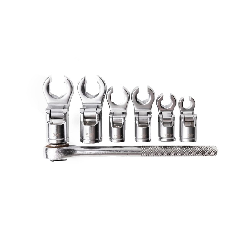 4LIFETIMELINES 3/8" Drive Crow's Feet Adjustable Flare Nut Sockets, 6