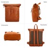 Gusti Valja Leather Backpack for Men and Women, Rolltop Laptop