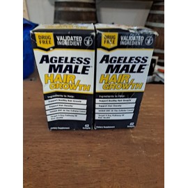 Ageless Male Hair Growth 42 Softgels EXP 05/25 Biotin Zinc Saw Palmetto(Lot Of 2