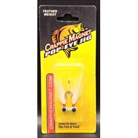 Leland’s Lures Crappie Popeye Jig Fishing Lure 2 Pack ~White 1/64 Size 8 Hook~