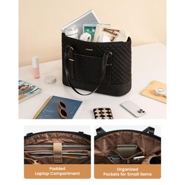 LOVEVOOK Women's Laptop Bag, black