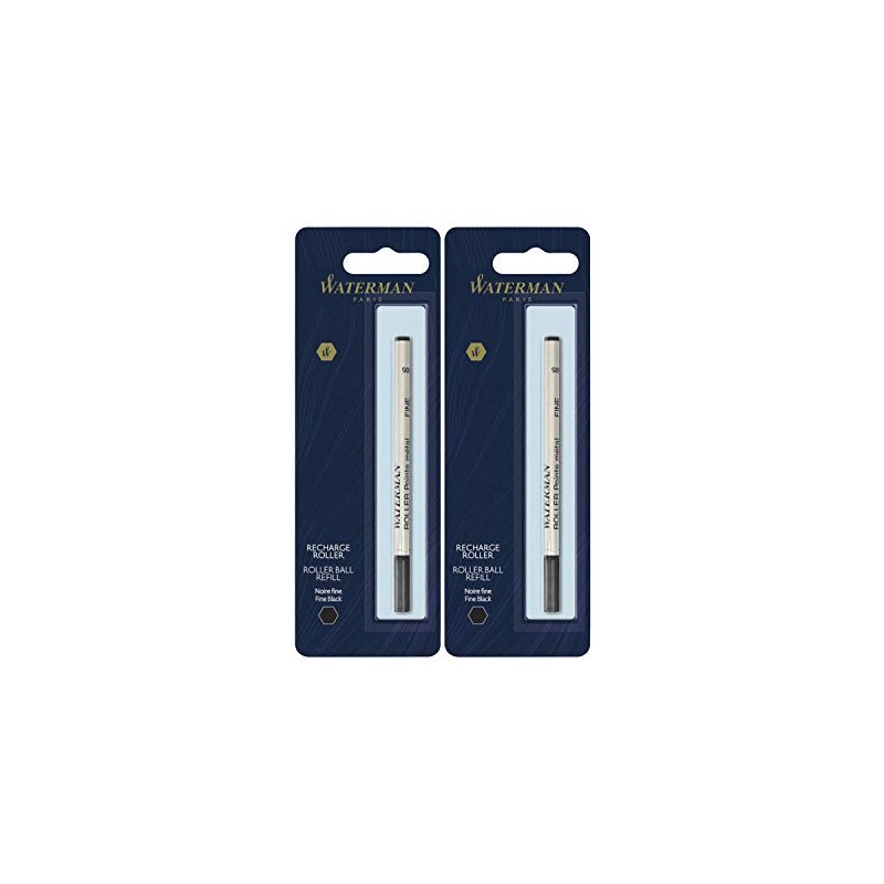 Waterman(R) Refill, Rollerball, Fine Point, 0.5 mm, Black (2-Pack)