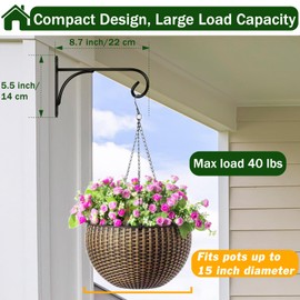 CQ Garden Plant Hangers Outdoor, Metal Iron Wall Plant Hanger Hook, Hanging Plant Bracket, Bird Feeder Hanger, Hanging Basket Hook for House Decor(8.7inch, 1Pack)