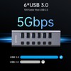 Hub USB alimentado con lector de tarjetas TF/SD, concentrador USB