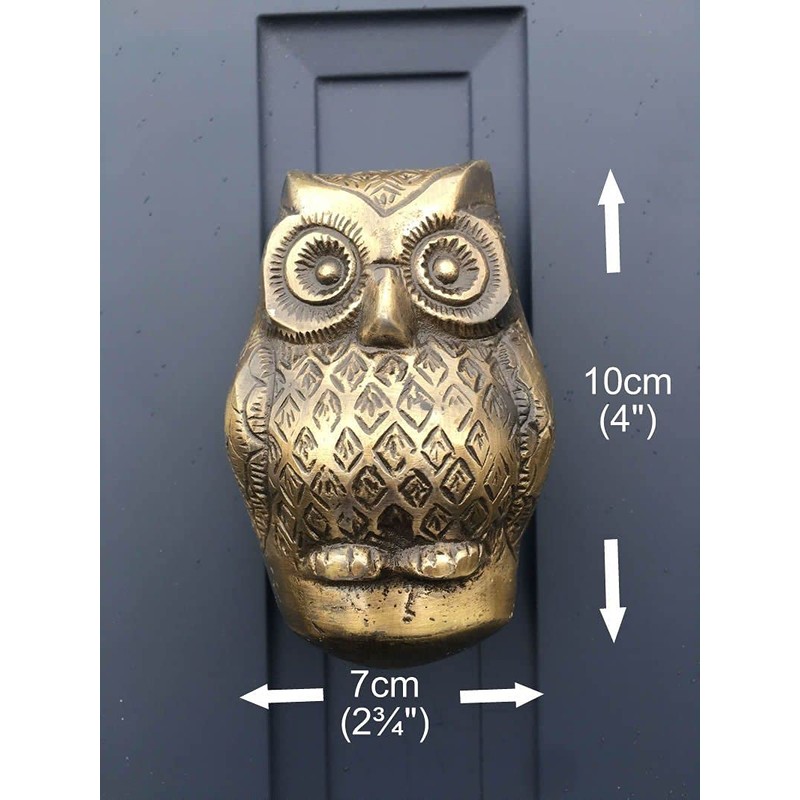 Baby Owl Door Knocker Antique Silver