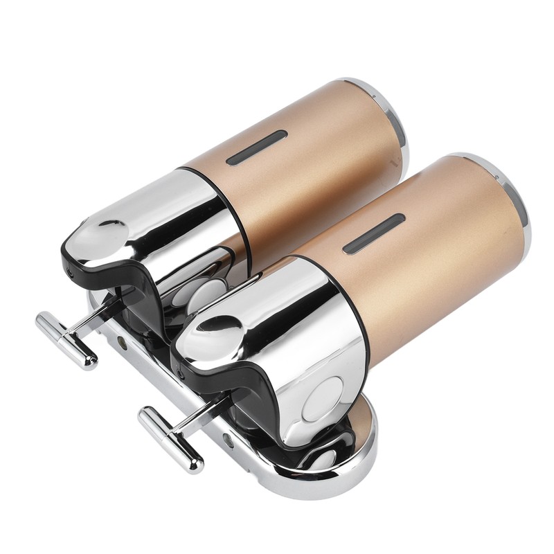 Wall Mount Soap Shower Dispenser Dual Pump 2 Separate Compartments