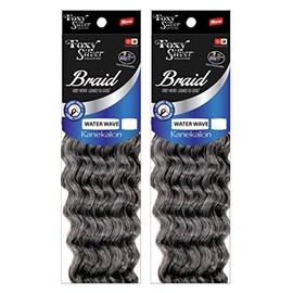 Foxy Silver (Foxy Braid - Water Wave - 24 Strands - 12 Inch - 2 Packs) - Synthetic Crochet Braiding Hair in 280