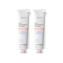 Boka- “Pasta de Dientes Tamaño Viaje Coco Jengibre, 1.3 Fl Oz, Paquete de 2 Nano Hidroxiapatita para Remereralizina