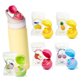 allsips - Botella de agua de aire de 18 onzas con pajita y 5 cápsulas de sabor refrescante (amarillo)