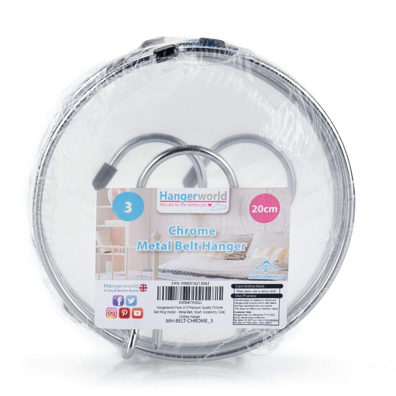 HANGERWORLD Pack of 3 Pack Belt Organizer for Closet Rack