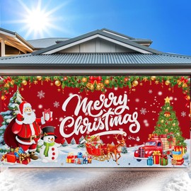 Christmas Decorations Christmas Garage Door Cover, Large Hanging Backdrop Door Cover Christmas Garage Wall Decorations for Outdoor Home Yard Garage Door Decorations Party Photo Backgrounds(7X16Ft)
