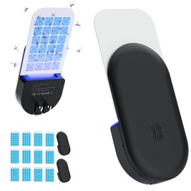 Flying Insect Trap, 2 in 1 Indoor Plug-in Fruit Fly Trap, 2 Trap Black and 12 Glue Cards, Fruit Fly Traps for Gnat, Moth, Mosquito, Suitable for Every Part of The Home