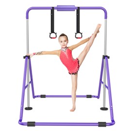 RINREA Gymnastic Bars for Kids with Adjustable Height, Folding Gymnastic Training Kip Bar, Expandable Horizontal Bar for Home