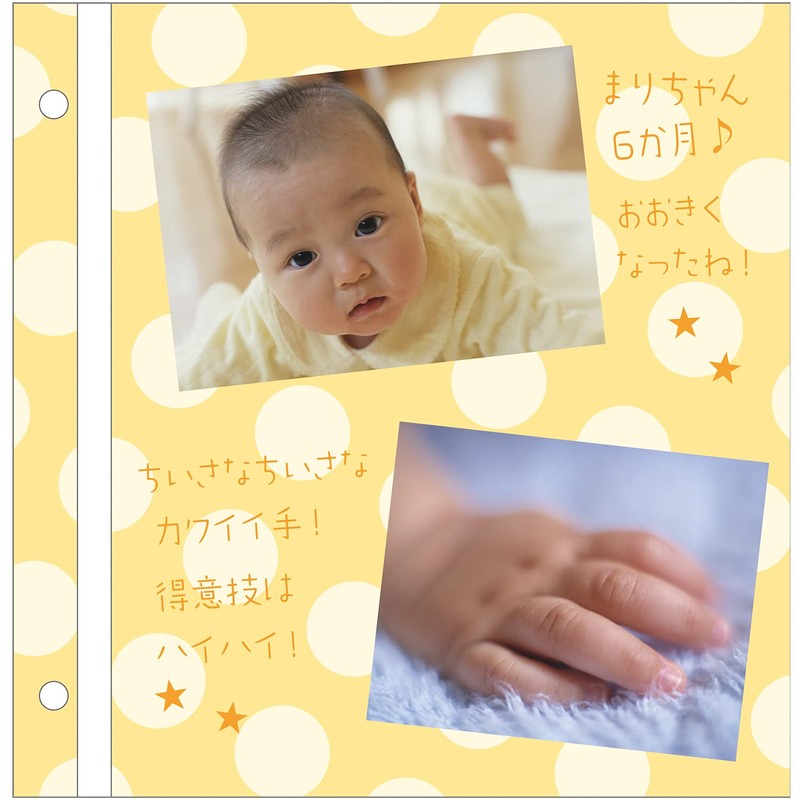 SEKISEI アルバム フリー ハーパーハウス カジュアルアルバム ドット ライトフリー台紙 20ページ 11~20ページ イエロー