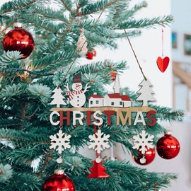 ALLY-MAGIC Wooden Christmas Decorations, Christmas Plaque Sign Door Hanging Sign, Christmas Snowman Ornaments Ceiling Window Decorations for X-mas Home Room Indoor Outdoor Decor