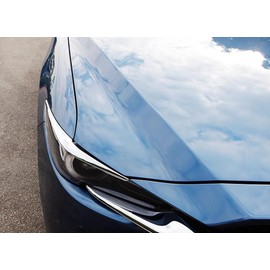 ANUNFRRE Car Accessories Fit for Mazda CX-5 CX5 2018-2023 ABS Exterior Front Headlights Lamps Eyebrow Cover Trim (Chrome Silver) 2PCS Set