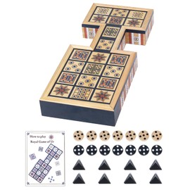 Wooden Royal Game of UR,Ancient Strategy Board Game for 2 Players,Beautifully Designed Board with Storage Drawers,Over 4500 Years Old (Orange)