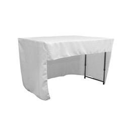LA Linen Espalda Abierta Ropa poliéster popelín sábana Bajera Ajustable Mantel 48 por 30 por 76.2 cm, Color Blanco