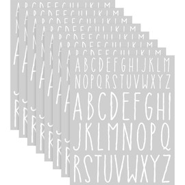 416 Pcs 8 Sheets Vinyl White Letter Stickers Decals Self Adhesive ABC Alphabet Stickers Stick on Scrapbook Letters for Mailbox Board Window Door Car Truck DIY Craft(1 Inches, 2 Inches)