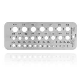 Stainless Steel Drill Gauges,29 Sizes Index Stainless Steel Drill Gauge Bolt Wire Diameter Size Bit Gauge with Hanging Hole for 1/16 Inch to 1/2 Inch Size Bits,Accurate Measurement Equivalents