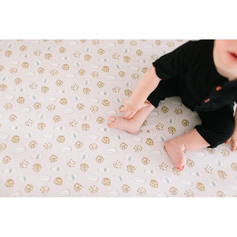 Premium Fitted Knit Crib Sheet/Toddler Sheet"Chip" by Copper Pearl