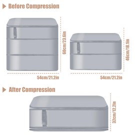 Bolsa de almacenamiento de edredón, bolsas organizadoras de compresión ultra ahorro de espacio con asa, para mantas, almohadas, ropa de cama, edredones, sábanas y ropa de invierno (gris, XL, 21.4 x