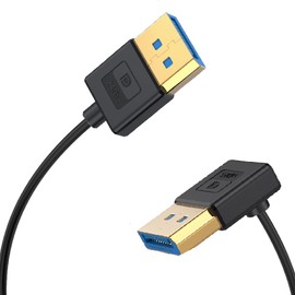 Kework 1ft DisplayPort UHD Silicone Cable, OD 3.8mm Ultra Thin HDMI DisplayPort 1.4V Cord, Up Angle Male to Straight Male DP 32.4Gbps Ultra High Speed Cable, 8K@60Hz