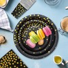 EVYIENEN Pack of 50 Black and Gold Paper Plates, 7