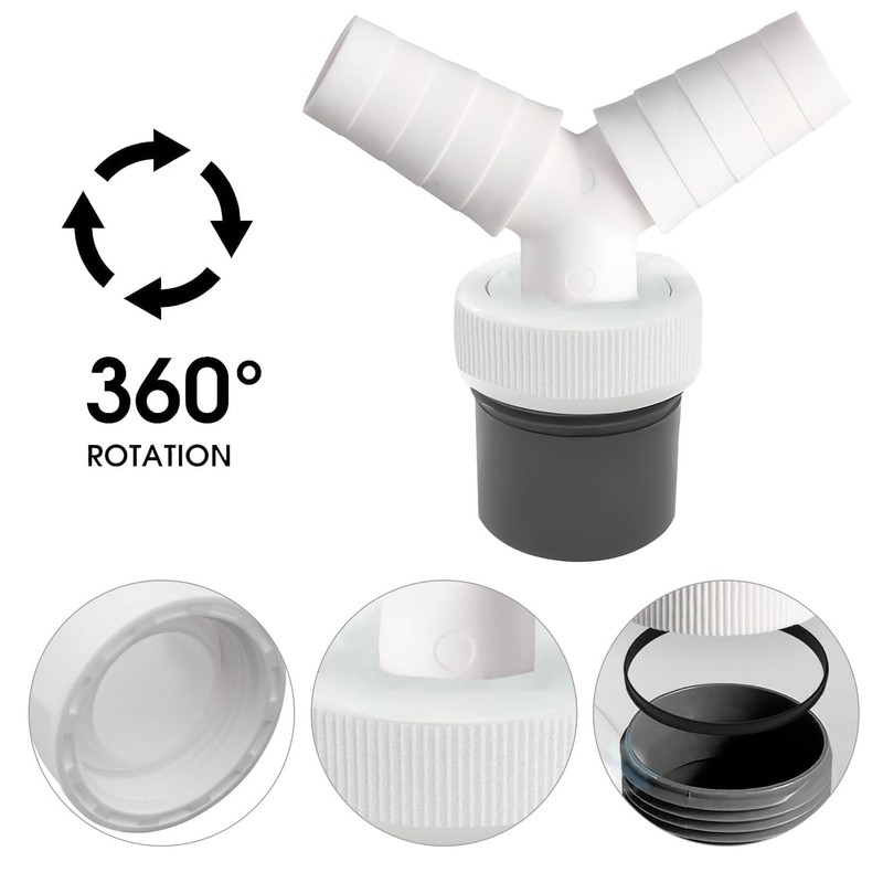 Dishwasher and Washing Machine Drain Adapter with Outlet for Pipe