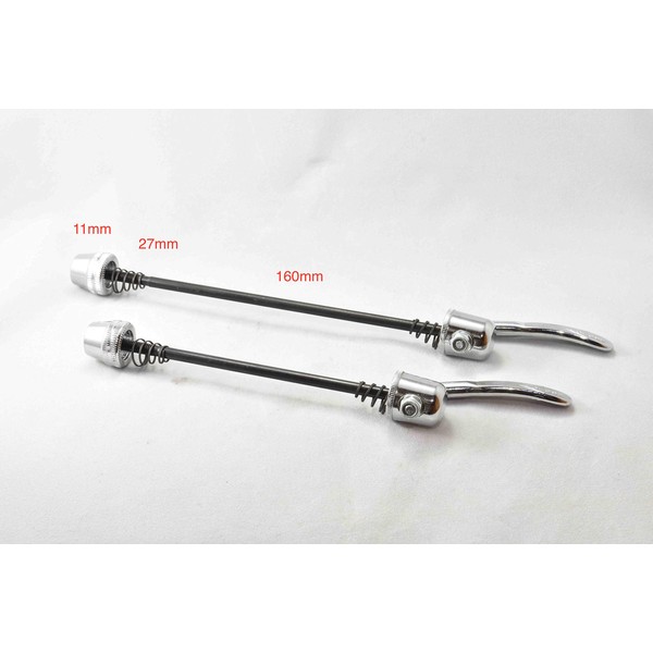 Quick Release Front and Rear Set, Silver, For Front 3.9 inches (100 mm) & Rear 5.1 inches (130 mm)