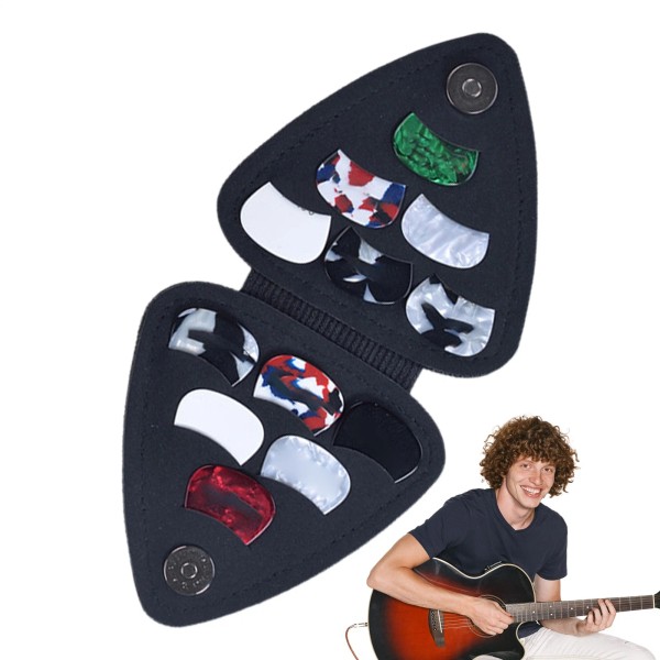 Unbranded Picks Holder Case w/ 12pcs Picks Portable Guitar Pick