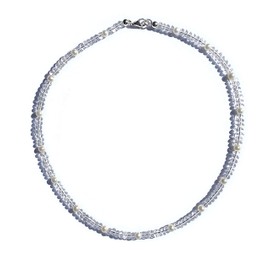 Rock Crystal Jewellery Necklace with Freshwater Pearls Clasp 925 Sterling Silver Model Number 255A, Gemstone, Crystal