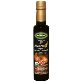 Mantova Organic Pomegranate Balsamic Vinegar of Modena, Perfect for Salad Dressing, Pasta Salad, Ice Cream and Cocktails, 8.5 oz