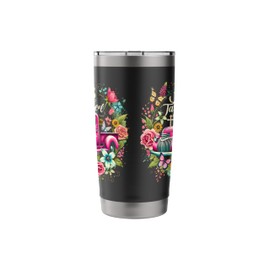 Jesus Take The Wheel Floral Farm Truck Catholic Stainless Steel Insulated Tumbler