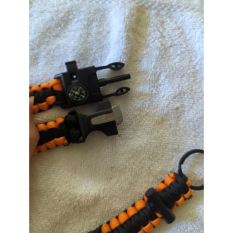 Unbranded Paracord Survival Bracelet Compass/Flint/