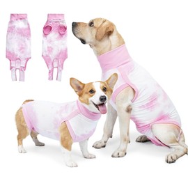 LURI Traje de recuperación para Perros,Transpirable Traje de recuperación quirúrgica para Perro con Dobladillos y Bordes Elásticos.Trajes para Perro, Evitar arañazos para Perros(Talla M)
