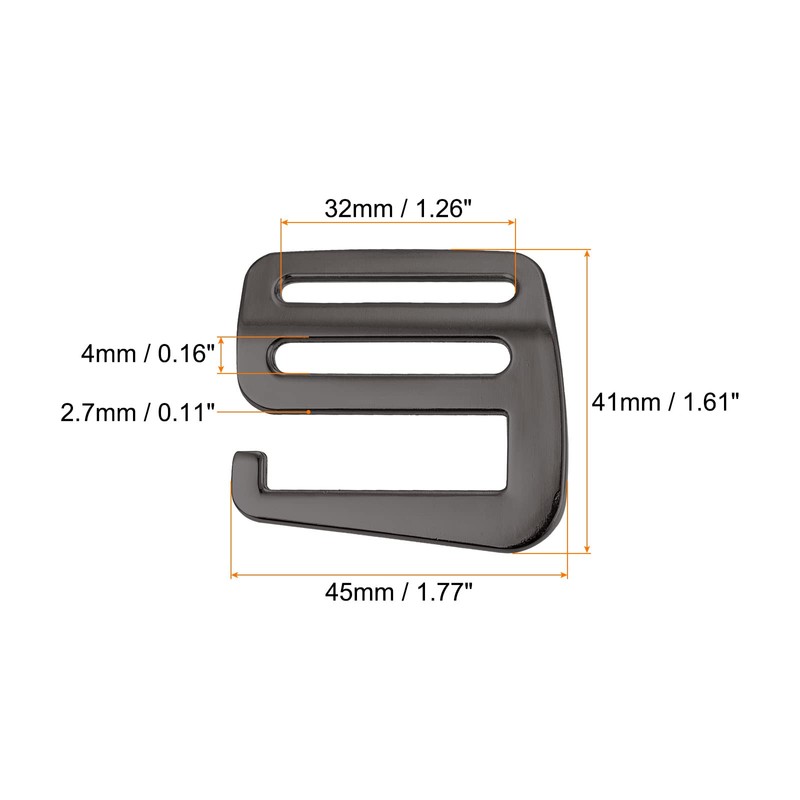sourcing map Pack of 4 Metal Buckles Webbing 1.26 Inch