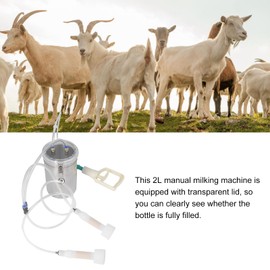Goat Milking Machine, 2L Portable Household Milking Machine Sheep Milker Manual Operation Milker Kit Impulse Type for Farm Cows Goat Vacuum Pump Milking Machine Set Sorandy0pg7k1hdie