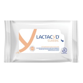 Lactacyd® Classic Intimreinigungstücher – Mit angepasstem pH-Wert und natürlicher L-Milchsäure – Klinisch geprüft & bestätigt – Praktisch für unterwegs – 15 Stück