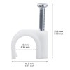 SNOKAY 100pcs 10mm Round Cable Clips - White Holder for