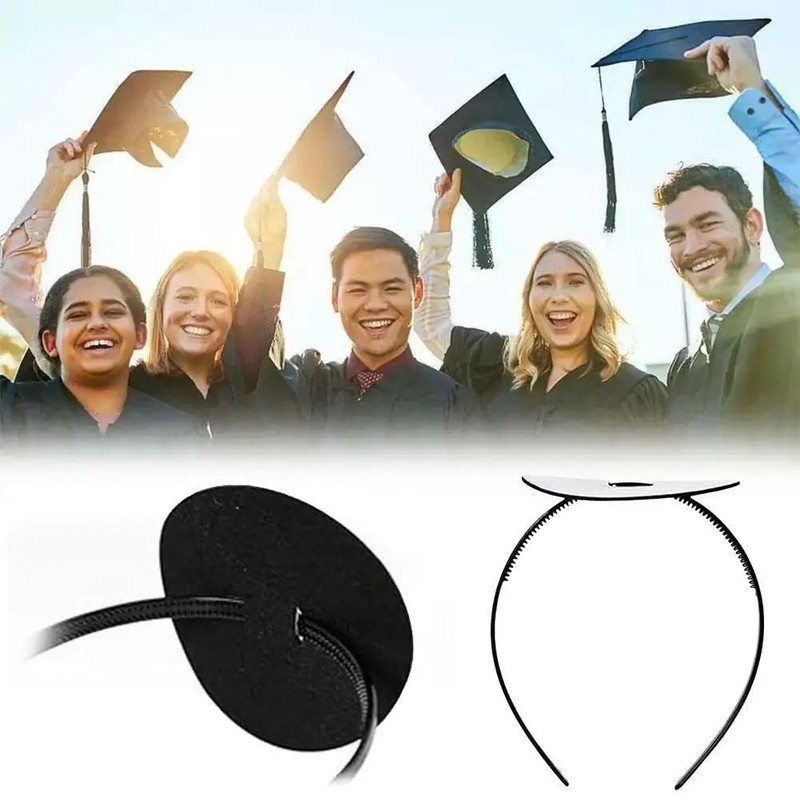 KAHIOE 2 Pack Graduation Cap Headband, Firm Anti-Fall Grad Cap