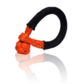 QIQU Synthetic Soft Shackle for Boating ATV UTV SUV 4X4 Truck Recovery Together with Recovery Rope 1 Pack (1/2'', Orange)