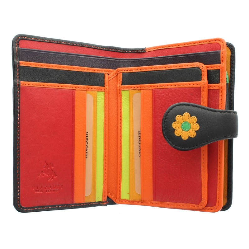 VISCONTI Daisy Collection Spanish Ladies Leather Purse with Tab Closure