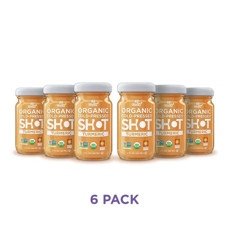Organic Cold-Pressed Turmeric Shot - 6 or 12 Pack -