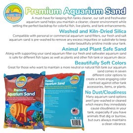 CLASSIC SAND & PLAY Natural Aquarium Sand for Freshwater and Saltwater Tanks, 20 lb. Bag, Improves Filter Life and Filtration Process, Pre-Washed Fine Sand, Orange