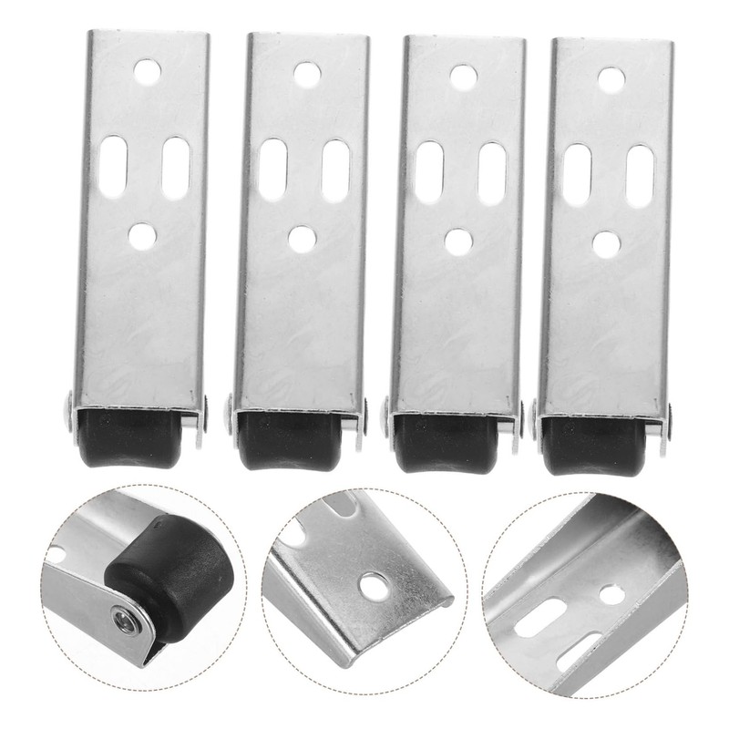 Mobestech 4pcs Wooden Door Support Caster Wheels Mini Side Mount