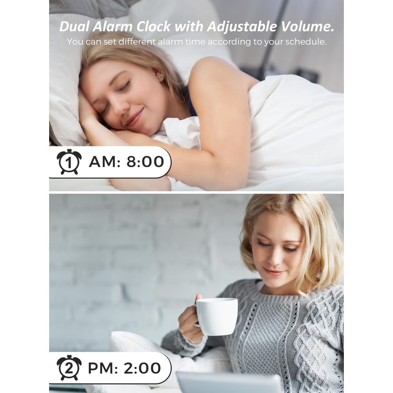 Mesqool Extra Loud Alarm Clock with Vibration for Bedroom, Bed