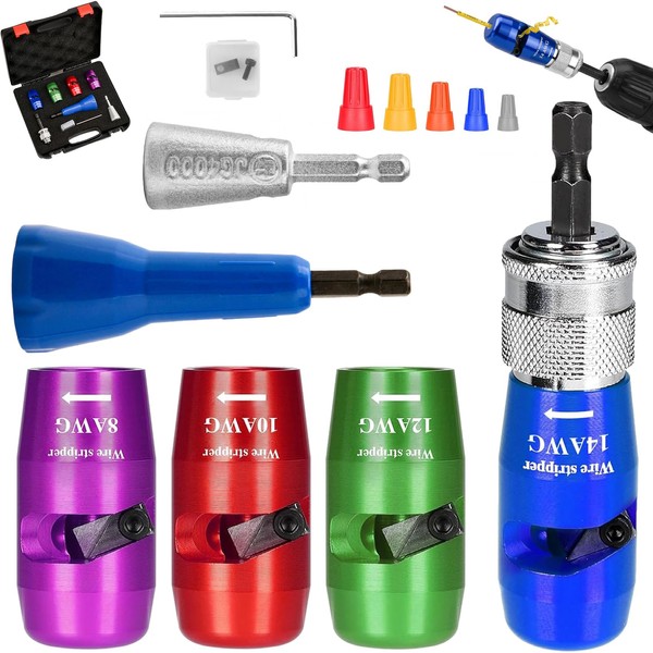 US Regulations Wire Stripping for Drill,8 In 1 Professional Electrician